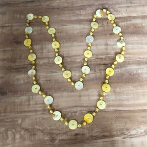 Yellow Shell and Beaded Necklace - Never Worn